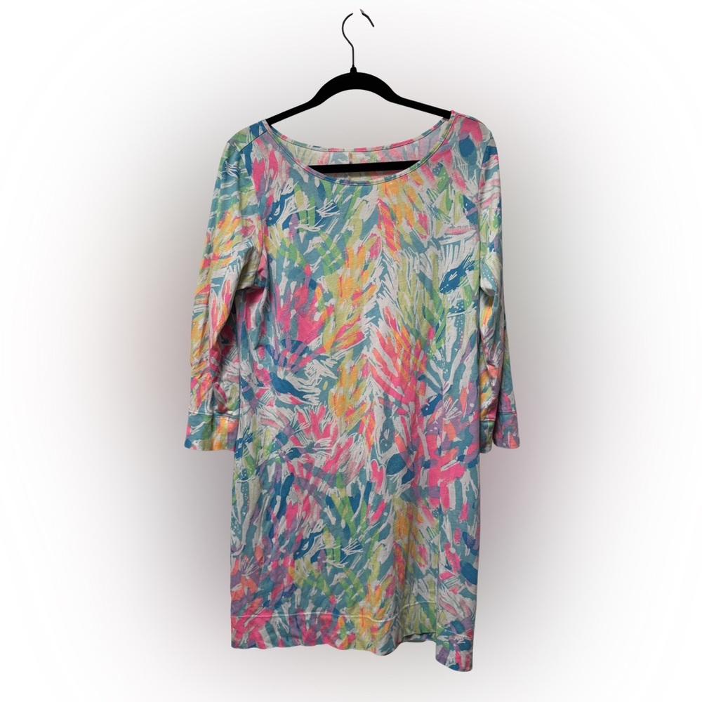 Lily Pulitzer Pima Cotton Tropical Spring Summer Vacation Mini Dress Large